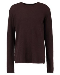 Pull à col rond bordeaux Solid