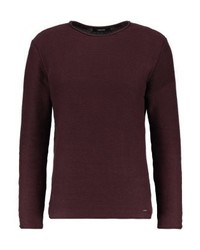 Pull à col rond bordeaux Solid