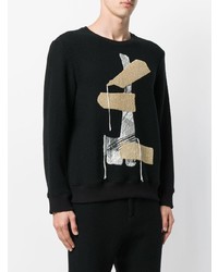 Pull à col rond brodé noir Chalayan