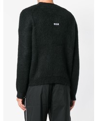 Pull à col rond brodé noir MSGM