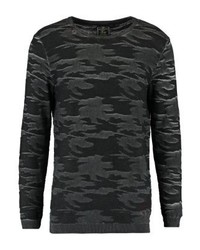 Pull à col rond camouflage gris foncé Key Largo