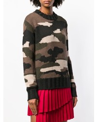 Pull à col rond camouflage marron P.A.R.O.S.H.