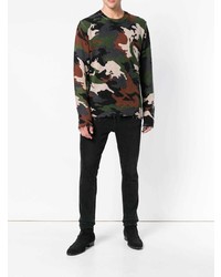 Pull à col rond camouflage marron Zadig & Voltaire