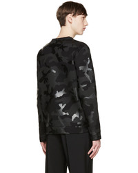 Pull à col rond camouflage noir Valentino