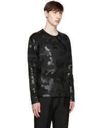 Pull à col rond camouflage noir Valentino