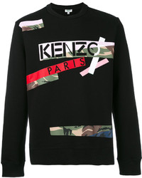 Pull à col rond camouflage noir Kenzo