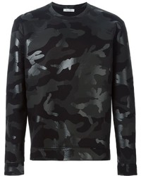 Pull à col rond camouflage noir Valentino