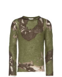 Pull à col rond camouflage olive Alyx