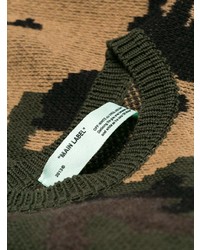 Pull à col rond camouflage olive Off-White