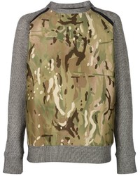 Pull à col rond camouflage olive CHRISTOPHER RAEBURN