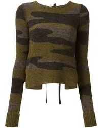 Pull à col rond camouflage olive Etoile Isabel Marant