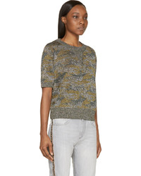 Pull à col rond camouflage olive Isabel Marant