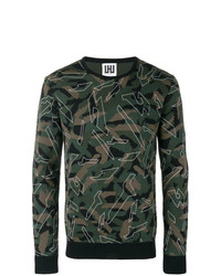 Pull à col rond camouflage olive Les Hommes Urban