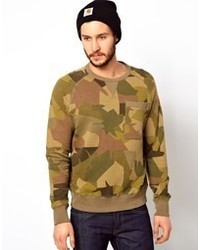 Pull à col rond camouflage olive Penfield