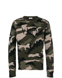 Pull à col rond camouflage olive Valentino