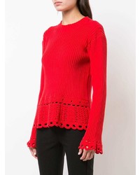 Pull à col rond en crochet rouge Derek Lam 10 Crosby