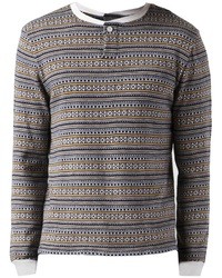 Pull à col rond en jacquard gris Band Of Outsiders