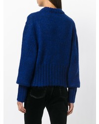 Pull à col rond en mohair bleu marine Neul