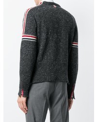 Pull à col rond en mohair gris foncé Thom Browne