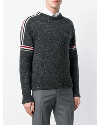 Pull à col rond en mohair gris foncé Thom Browne