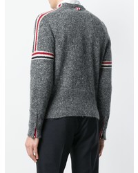 Pull à col rond en mohair gris foncé Thom Browne