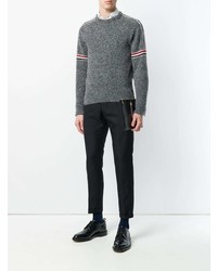 Pull à col rond en mohair gris foncé Thom Browne