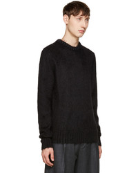 Pull à col rond en mohair noir Jil Sander