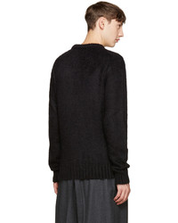 Pull à col rond en mohair noir Jil Sander