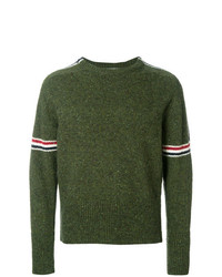 Pull à col rond en mohair olive Thom Browne