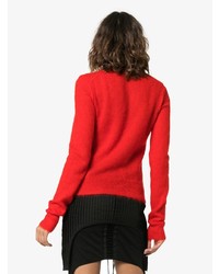 Pull à col rond en mohair rouge Alyx