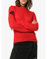 Pull à col rond en mohair rouge Alyx