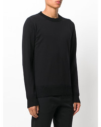 Pull à col rond en tricot noir Maison Margiela