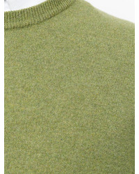 Pull à col rond en tricot olive Paul Smith