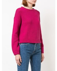 Pull à col rond fuchsia Alice + Olivia