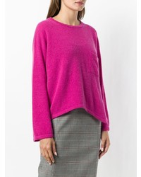 Pull à col rond fuchsia Maison Flaneur