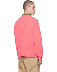 Pull à col rond fuchsia Solid Homme