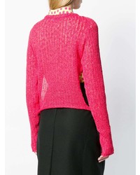 Pull à col rond fuchsia Eckhaus Latta