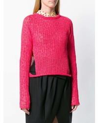 Pull à col rond fuchsia Eckhaus Latta