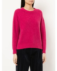 Pull à col rond fuchsia Coohem