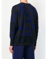 Pull à col rond géométrique noir Issey Miyake Men