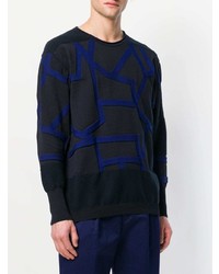 Pull à col rond géométrique noir Issey Miyake Men