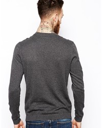 Pull à col rond gris foncé Asos