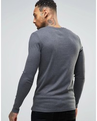 Pull à col rond gris foncé Asos