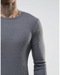 Pull à col rond gris foncé Asos