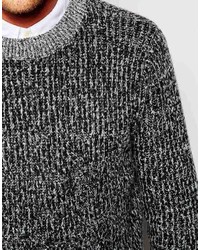 Pull à col rond gris foncé Asos