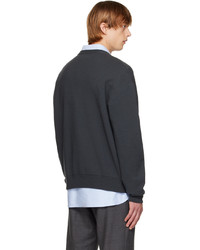 Pull à col rond gris foncé Solid Homme