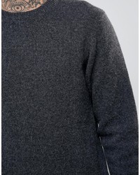 Pull à col rond gris foncé Asos