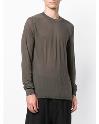 Pull à col rond gris foncé Rick Owens DRKSHDW