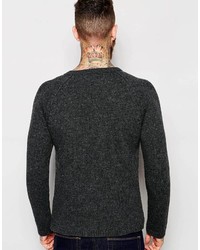 Pull à col rond gris foncé Nudie Jeans