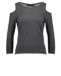 Pull à col rond gris foncé Only